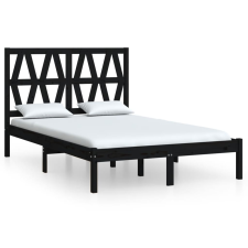 vidaXL fekete tömör fenyőfa ágykeret 140 x 190 cm (3103982) ágy és ágykellék