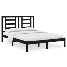 vidaXL fekete tömör fenyőfa ágykeret 140 x 190 cm (3104332) ágy és ágykellék
