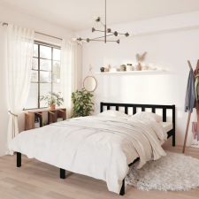 vidaXL Fekete tömör fenyőfa ágykeret 140 x 200 cm ágy és ágykellék