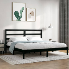 vidaXL fekete tömör fenyőfa ágykeret 200 x 200 cm ágy és ágykellék