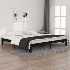 vidaXL fekete tömör fenyőfa ágykeret 200 x 200 cm ágy és ágykellék