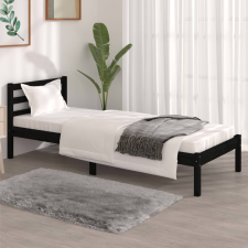 vidaXL fekete tömör fenyőfa ágykeret 75 x 190 cm (2FT6 Small Single) ágy és ágykellék