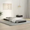 vidaXL fekete tömör fenyőfa ágykeret 75x190 cm (2FT6 Small Single)