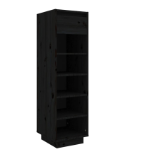 vidaXL fekete tömör fenyőfa cipőszekrény 34 x 30 x 105 cm (813559) bútor
