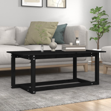 vidaXL fekete tömör fenyőfa dohányzóasztal 110 x 55 x 45 cm bútor