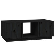 vidaXL fekete tömör fenyőfa dohányzóasztal 110x50x40 cm (814428) bútor