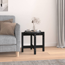 vidaXL fekete tömör fenyőfa dohányzóasztal Ø 52,5 x 45 cm bútor
