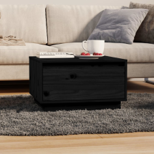 vidaXL fekete tömör fenyőfa dohányzóasztal 55 x 56 x 32 cm bútor