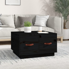 vidaXL fekete tömör fenyőfa dohányzóasztal 60x53x35 cm bútor