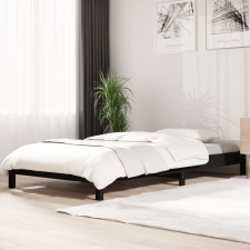 vidaXL fekete tömör fenyőfa egymásra rakható ágy 75x190 cm ágy és ágykellék