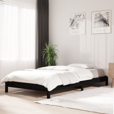 vidaXL Fekete tömör fenyőfa egymásra rakható ágy 80x200 cm ágy és ágykellék