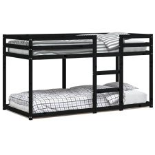 vidaXL fekete tömör fenyőfa emeletes ágy 90 x 200 cm (3206506) ágy és ágykellék