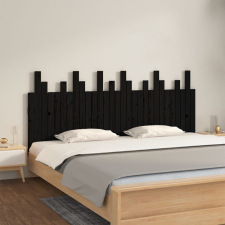 vidaXL fekete tömör fenyőfa fali fejtámla 185x3x80 cm ágy és ágykellék