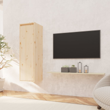 vidaXL fekete tömör fenyőfa faliszekrény 30 x 30 x 100 cm bútor