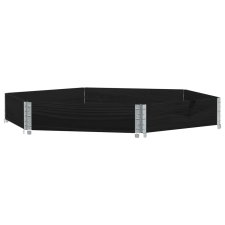 vidaXL fekete tömör fenyőfa hatszögű magaságyás 160 x 160 cm (4010318) kerti tárolás