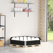 vidaXL fekete tömör fenyőfa hatszögű raklapmagasító 160 x 160 cm kerti tárolás