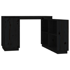 vidaXL fekete tömör fenyőfa íróasztal 110x50x75 cm (814508) bútor