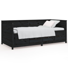 vidaXL fekete tömör fenyőfa kanapéágy 80 x 200 cm (820910) ágy és ágykellék