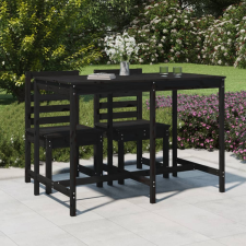 vidaXL fekete tömör fenyőfa kerti asztal 159,5x82,5x110 cm kerti bútor
