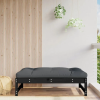 vidaXL Fekete tömör fenyőfa kerti lábzsámoly párnával 120x80 cm