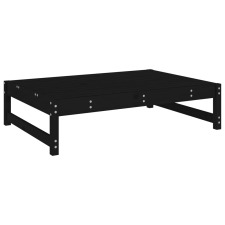 vidaXL fekete tömör fenyőfa kerti lábzsámoly párnával 120x80 cm (825713) kerti bútor
