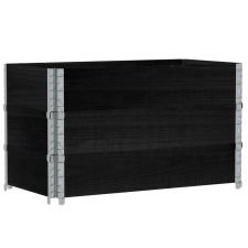 vidaXL fekete tömör fenyőfa kerti növénytartó 100 x 50 cm kerti tárolás