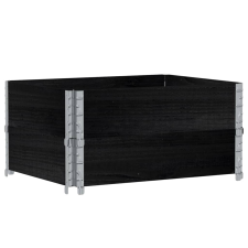 vidaXL fekete tömör fenyőfa kerti növénytartó 80 x 60 cm kerti tárolás