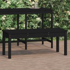 vidaXL Fekete tömör fenyőfa kerti pad 109x44x45 cm (824008) kerti bútor