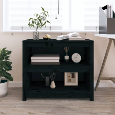 vidaXL fekete tömör fenyőfa könyvszekrény 80x35x68 cm bútor