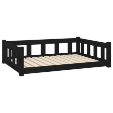 vidaXL fekete tömör fenyőfa kutyaágy 105,5x75,5x28 cm (820206) szállítóbox, fekhely kutyáknak