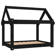 vidaXL fekete tömör fenyőfa kutyaágy 81x60x70 cm (822211) szállítóbox, fekhely kutyáknak