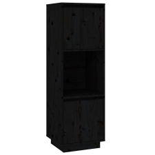 vidaXL fekete tömör fenyőfa magasszekrény 38 x 35 x 117 cm (814363) bútor