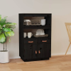 vidaXL Fekete tömör fenyőfa magasszekrény 67 x 40 x 108,5 cm