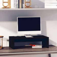 vidaXL fekete tömör fenyőfa monitorállvány 50 x 27 x 15 cm bútor