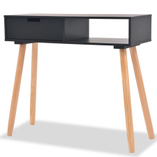 vidaXL fekete, tömör fenyőfa tálalóasztal 80 x 30 72 cm bútor