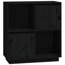 vidaXL fekete tömör fenyőfa tálalószekrény 74 x 35 x 80 cm  (814353) bútor