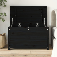 vidaXL fekete tömör fenyőfa tárolóláda 80x40x45,5 cm bútor