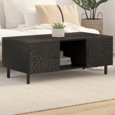 vidaXL fekete tömör mangófa dohányzóasztal 100 x 54 x 40 cm bútor
