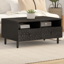 vidaXL fekete tömör mangófa dohányzóasztal 80 x 54 x 40 cm bútor