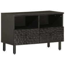 vidaXL Fekete tömör mangófa TV-szekrény 70 x 33 x 46 cm bútor