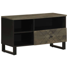 vidaXL fekete tömör mangófa TV-szekrény 80 x 33 x 46 cm bútor