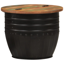 vidaXL fekete tömör újrahasznosított fa dohányzóasztal 50 x 39,5 cm bútor