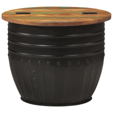 vidaXL fekete tömör újrahasznosított fa dohányzóasztal 50 x 39,5 cm bútor