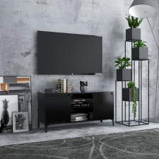 vidaXL fekete TV-szekrény fém lábakkal 103,5 x 35 x 50 cm bútor