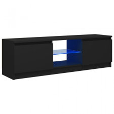 vidaXL Fekete TV-szekrény LED lámpákkal 120 x 30 x 35,5 cm bútor