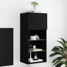 vidaXL fekete TV-szekrény LED-világítással 40,5x30x90 cm bútor