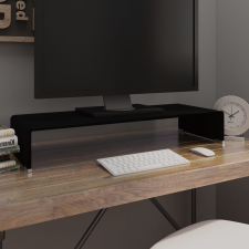 vidaXL Fekete üveg TV/monitor állvány 80x30x13 cm tv állvány és fali konzol