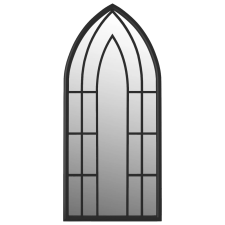 vidaXL fekete vas kerti tükör kültéri használatra 100 x 45 cm (318354) bútor