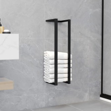 vidaXL fekete vas törölközőtartó 12,5 x 12,5 x 60 cm fürdőszoba kiegészítő