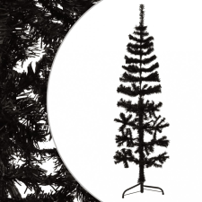vidaXL fekete vékony fél műkarácsonyfa állvánnyal 120 cm műfenyő